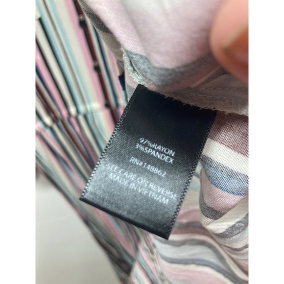 Torrid Midi Stretch Challis Button Front Shirt Dress Multi Stripe 4x - Picture 9 of 11